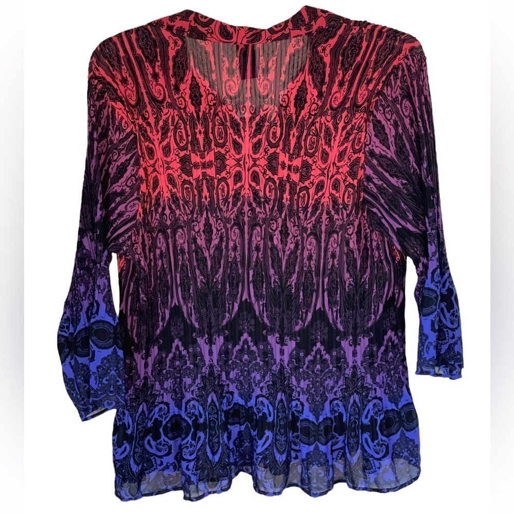 NWT- Liz & Me Multi color sheet blouse- tunic. Size 1X - Picture 5 of 9